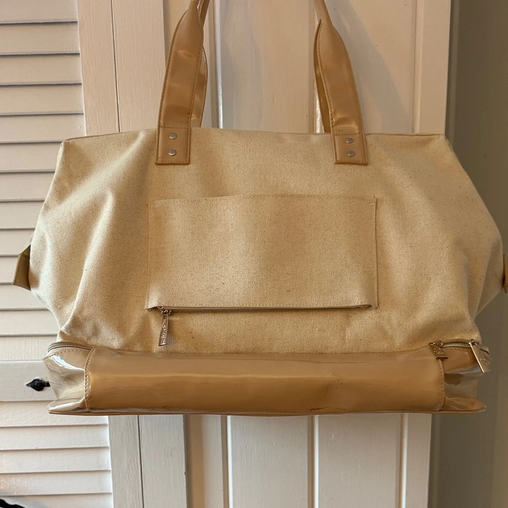 Beige Travel Tote Bag